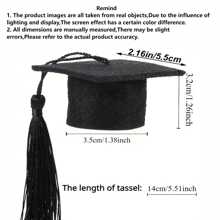 10pcs Mini Graduation Caps, Photography Props For Graduation, 2025 Mini Graduation Cap Decorations, Tassel Decor Paper Cupcake Toppers, Not Edible, Party Decoration Hats, Graduation Party Cake Decorations, Mini Graduation Caps With Tassels Are More Suitable For Graduation Party Gifts. - Multicolor - View 3