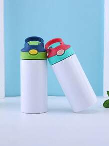 1 Stück individuell bedruckter isolierter Edelstahl-Becher mit farbigen Deckeln, multifunktional, leicht zu reinigen, wiederverwendbar, eleganter und moderner Edelstahl von hoher Qualität, minimalistisch, farbig