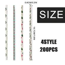 180/200 Pcs Cocktail Paper Straws Hawaiian Aloha Paper Straws Drinking Paper Straws, Tropical Party Paper Straws For Birthday, Wedding, Tiki Party, Summer Beach Party