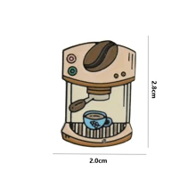 5pcs/Set Unique Imported American Coffee Logo Badge, Creative Cartoon Decoration Metal Brooch For Coat, Sweater
