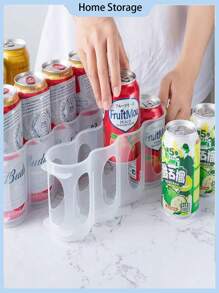 3 Packs Stackable Can Organizer Rack For Fridge - 4-Tier Transparent Beverage Storage Container With Comfort Handle (11''x4''x3'', 6oz) - Space Saving Soda/Beer/Cans Refrigerator Organizer Box, PP Material For Home/Office/Kitchen, Modern Minimalist Design, Perfect Gift For Christmas/New Year (Yellow/Blue/Orange)