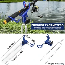 1pc 360° Adjustable Fishing Rod Holder - Heavy-Duty Rust-Proof Steel, Folding & Portable Stand - For Bank Fishing, Catfishing, Shoreline, Beach Fishing Gear - Fishing Rod Holder - Fishing Pole Stand - Bank Fishing Gear - Catfishing Equipment - Portable Fishing Accessories - Multicolor - View 8