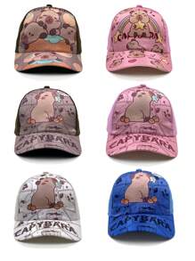 1pc Children Capybara Cartoon Series Print Baseball Cap Sun Hat - Multicolor - View 1