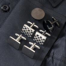 1 Pair Fashionable Personalized Casual Minimalist Geometric Stainless Steel Cufflinks,Suitable For Groom And Groomsmen Suit Shirt Wear, Gifts For Father's Day And Wedding Season - Multicolor - View 1