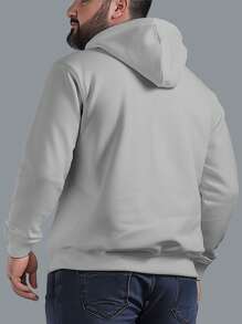 Men's Plus Size Sweatshirt  Hood Premium Mesh Cold Weather Blouse Basic Cotton Flannel Coat Various Colors - 查看 3