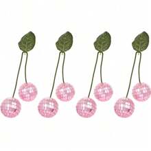Cherry Disco Ball Decor, Double Mirror Ball Cherry Decor For DJ Club Stage Bar Party Wedding Holiday Decoration Home Decor
