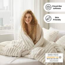 Intelligent Design Fluffy Ribbed 2/3 Pieces Cord-Textured Bedding Comforter Set,Plush 300 Gsm Fabric For Weighty Durability And Softness Comforter Sets,2 Pieces Set For Twin-Twin XL Size,3 Pieces Set For Full-Queen-King-CAL King Size,Cozy All-Season Home Textile For Stylish Home Bedroom Décor,Spring Prmo, Mother's Day Thanks Giving Gifts