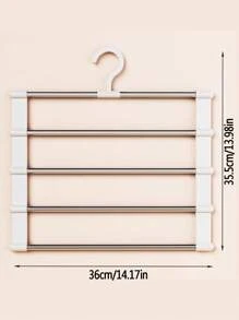 2pcs Stainless Steel Pants Rack, Multi-Layer Seamless Storage Pants Rack, Multifunctional Pants Rack, Cloud Ladder Hanging Pants Folding Pants Rack, Multi-Layer Folding Pants Hanger, Suitable For Wardrobe, Wardrobe Storage And Wardrobe Storage Pants Rack, Anti Slip, Can Store Pants, Jeans, Skirts, Scarves, Leggings