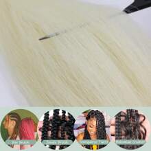 1/3/7 Packs Braiding Hair Pre Stretched 20/26/30 Inch Prestretched Knotless Kanekalon Hair Long Straight Synthetic Box Braids Yaki Texture Hot Water Setting Hair Extensions, 613#