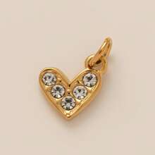 1Pc Stainless Steel Material Fashionable Daily Elements Cassette Cake Headphones Shoe Shaped Pendant, Colorful Zirconia DIY Accessories Necklace Bracelet Earring Pendant, Electroplated 18K Gold, A Gift For Wife And Mother