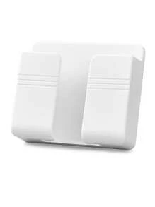 1 pièce Support mural pour téléphone portable sans perçage, boîte de rangement multifonction créative pour télécommande, support de chargement mural pour téléphone portable, support de chargement et de rangement de chevet, produits ménagers