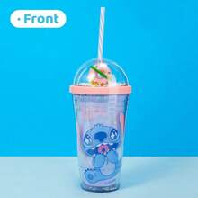 Miniso Pixar Lilo Stitch Donut Stacker Series Scented Candle Travel, Home Portable Daily(1PC) Sports Bottle, Water Bottle For Outdoor - Blue - View 3