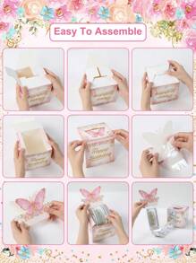 1Set Pink Butterfly Birthday Money Box For Cash Gift Pull, Surprise Money Gift Boxes With Pull Out Happy Birthday Day Card And 30Pcs Transparent Bags, Fun Way To Give Money Gift For Your Loved Ones, Birthday Party Decoration Gift, Surprise Box