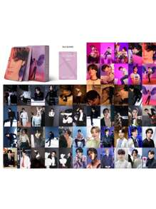 Caja de 55 piezas / Tarjetas LOMO Kpop / Colección de Photocards / Tarjetas de fanáticos / Fanmade - Rosa Fucsia - Ver 2