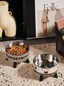 1 Stück Eis-Muster Erhöhter Napf mit Nackenstütze für Haustiere, rutschfeste und verschüttungssichere Hochleistungsfutter- und Wasserschale für Hunde & Katzen - Verschiedenfarbig - Übersicht 10