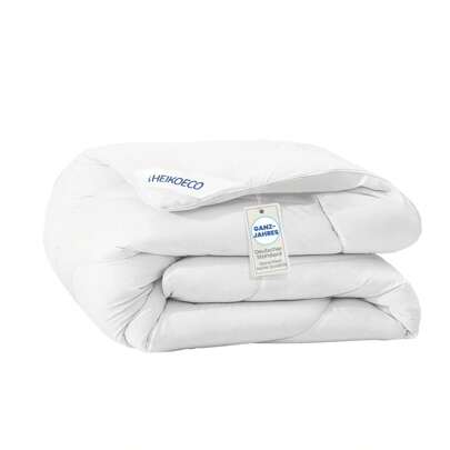 Heikoeco® Quilt/Duvet, Bed Blanket, 140x200cm Bedding With 350gsm, Breathable Standard, Anti-Allergenic Duvet Set, Quilted Bedspread, Year-Round Usable, Machine Washable, Microfiber, King Size, White Bedding, Sleep Blanket