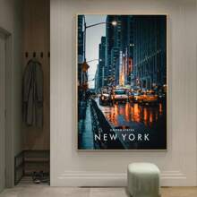 1 件美国纽约旅游城市街道建筑风景海报和印刷品帆布印刷墙壁艺术画适用于客厅装饰无框架 - 彩色 - 查看 5