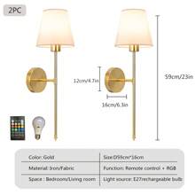 LED北欧壁灯充电RGB灯泡可拆卸无线卧室壁灯走廊过道室内灯具床头灯家门口装饰壁灯室内装饰灯