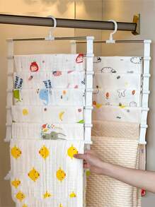 2pcs Stainless Steel Pants Rack, Multi-Layer Seamless Storage Pants Rack, Multifunctional Pants Rack, Cloud Ladder Hanging Pants Folding Pants Rack, Multi-Layer Folding Pants Hanger, Suitable For Wardrobe, Wardrobe Storage And Wardrobe Storage Pants Rack, Anti Slip, Can Store Pants, Jeans, Skirts, Scarves, Leggings