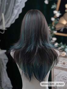 1 Piece Synthetic Heat-Resistant ,Long Straight Hair Wig In Multi Color Wigs , Made From Fiber, Suitable For Daily Use, Natural And Realistic Wig(Excluding Accessories) - Multicolor - View 3