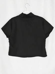 女士休闲纽扣衬衫和裤子套装，春夏 - 黑色 - 查看 8