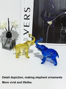 Creative Minimalist Crystal Animal Handcraft Decoration, Elephant Crystal Ornament For Wealth, Home Decor, Desk, Living Room, Hotel, Party, Back To School, Graduation, Birthday Gift