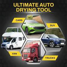 Drying Towel, 1pc Super Absorbent Suede Cloth Car Drying Towel: Quick Drying, Scratch-Free, Reusable, For Vehicle Cleaning - Multicolor - View 5