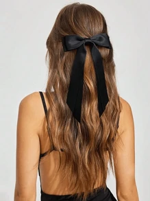 1/5 Stück Damen Haarclips mit Schleife, schwarz beige, elegantes Satinmaterial, geeignet für tägliche Modeparties, tragbar, farbig, süß und modisch, Haraccessoires, Haarspangen, Haarklammern, Haargreifer