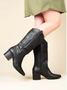 BOTAS VAQUERAS PARA MUJER. BOTAS PARA DAMA DE MONTAR. BOTAS VAQUERAS NEGRAS - Negro - Ver 3