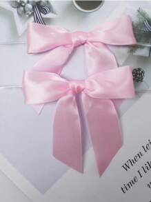 100/50/20/1pc Pink Satin Ribbon Bow, Pre-Tied Satin Ribbon Bow Suitable For Home Gatherings, Parties, Birthdays, Weddings, Bridal Showers, Baby Showers, Tabletop Decor, DIY Crafts, Cake Gift Bags, Birthday Gift Wrapping, Champagne Bottles, Glassware Decor, Wedding Accessories, Graduation Party Decor, Home Decor, Holiday Tabletop Decor, Wedding Party Supplies, Room Decor, Wedding Season Party Favors - Pink - View 11