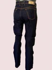 Jeans clásicos de corte slim para hombre - Azul lavado oscuro - Ver 2