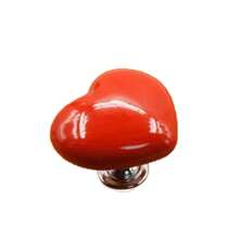 1pc Heart-Shaped Toilet Flush Button Accessory, Creative Bathroom Tank Press Assist Decor - Red - View 3