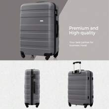 Sets New Model Expandable ABS Hardshell 3pcs Luggage Hardside Lightweight Durable Suitcase Sets Spinner Wheels Suitcase With TSA Lock 20''24''28''( Green) - Gray + ABS - View 3