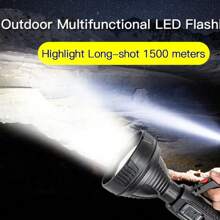 1pc Outdoor Multifunctional LED Camping Lantern, Bright Long Range Waterproof Rechargeable Flashlight, Camping Accessories - Black - View 2