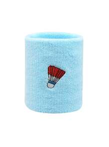 Men's Badminton Embroidered Wrist Sweatbands, Elastic Moisture-Wicking Thick Fleece Wrist Bands, Multiple Colors Available, Suitable For Basketball, Tennis, Baseball, Softball, Volleyball, Soccer, Running, Golf, Yoga, Archery, Gym, Weightlifting And Other Sports