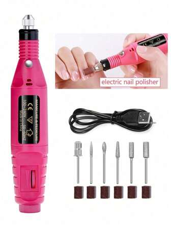 1 件装指甲打磨机、电动指甲锉、指甲钻机套装、专业美甲打磨机套装、便携式电动指甲钻套装、笔式砂光机、抛光机、丙烯酸凝胶去除修甲锉套装、带 6 个指甲钻头、修脚电动锉、旋转雕刻机、美甲工具、USB 指甲抛光设备、美甲器具、用于丙烯酸美甲沙龙的美甲工具、妈妈礼物、情人节礼物、男朋友礼物、情人节礼物