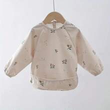 1 件防水长袖围兜，柔软防水围裙，用于喂奶、流口水和穿衣，婴儿哺乳拍嗝布 - 彩色 - 查看 5