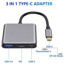 1 Stück 3-in-1 USB-C Hub Adapter mit 4K, erweiterbar für Air/Pro, iPhone 15 Pro Max/15 Pro/15 Plus/15, Galaxy S25/S24/S23/S22/S21/S20, USB 3.0 Splitter Ladegerät