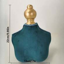 1pc Blue Velvet Material Jewelry Display Holder With Gold Base, Tabletop Jewelry Organizer Rack Summer Necessity For Women Storage Organizer Gift Travel Back To School