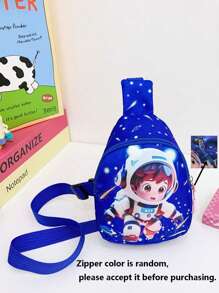 1pc Chest Bag, New Chest Bag, Lightweight Cute Cartoon Coin Purse, Astronaut Spaceman Casual Chest Bag, Suitable For Teenagers, Shopping And Travel Daily Use. - Multicolor - View 8