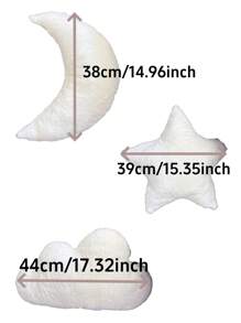 1 PIEZA Almohada con diseño de luna, estrellas y nubes, almohada para niños, superficie delicada y suave, almohada decorativa para el piso, cojín para la cintura, decoración perfecta para el hogar