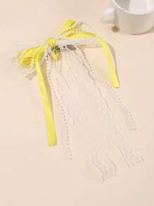 1个/2个装女士时尚优雅简约黄色柠檬吊坠蝴蝶结蕾丝珍珠发夹，适合春夏日常佩戴 - 彩色 - 查看 11