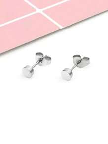 Set de 2 piezas de pendientes estilo callejero minimalistas, pendientes elegantes y vintage personalizados para hombres, color verde - Multicolor - Ver 4