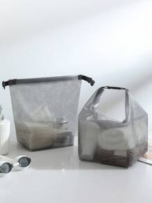 1个EVA材质泳衣湿袋，小型防水健身包，带提手和拉链，大容量多功能收纳袋，化妆品收纳袋，湿衣服袋，手提袋，干湿分离，防污防尘，用于携带健身服、游泳池用品 - 彩色 - 查看 9