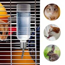 Alimentador y dispensador de agua automático portátil para animales pequeños, botella de agua colgante para conejos, gatos, pájaros y talla grande suministros para mascotas