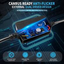 DrViAion 2 件/套汽车灯 12 面 3D 360 适用于 H7 H11 9005 9006 H4 60000LM，140W，6000K 冷白，高功率 1:1 精确光形，亮度提高 800%