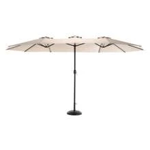 okwish Parasol Garden Parasol Cantilever Parasol Balcony Parasol With Crank, 453 * 267 Cm (L * W) - Khaki - View 2