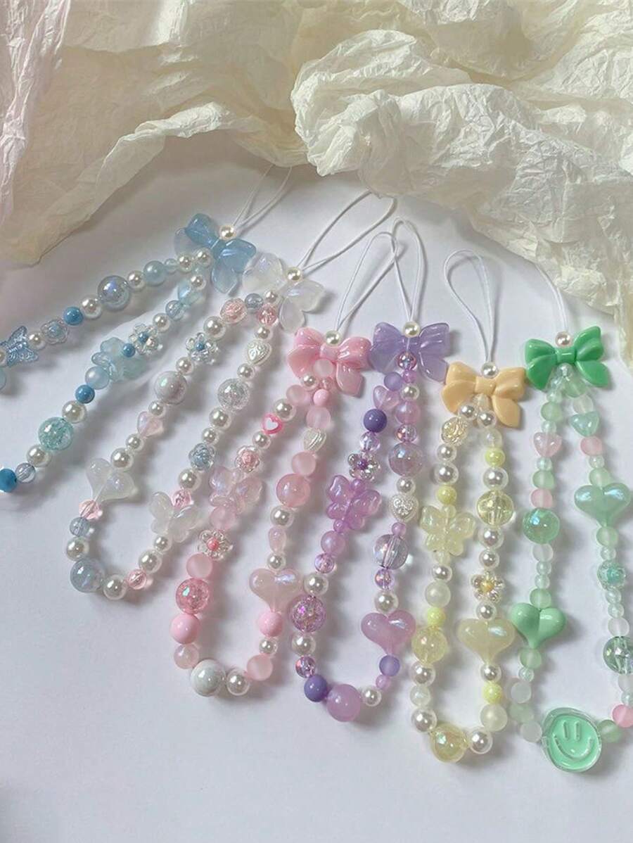 1pc Girl-Style Phone Case Chain, Versatile Bag Charm Accessory, Insect Pendant Chain For Girls - Multicolor - View 1