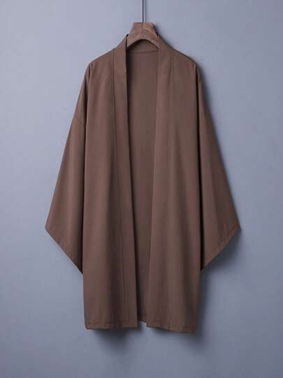 Japansk stil Enfärgad mångsidig medellång chiffong kimonokofta, kinesisk traditionell Hanfu Cosplay solskyddsjacka,