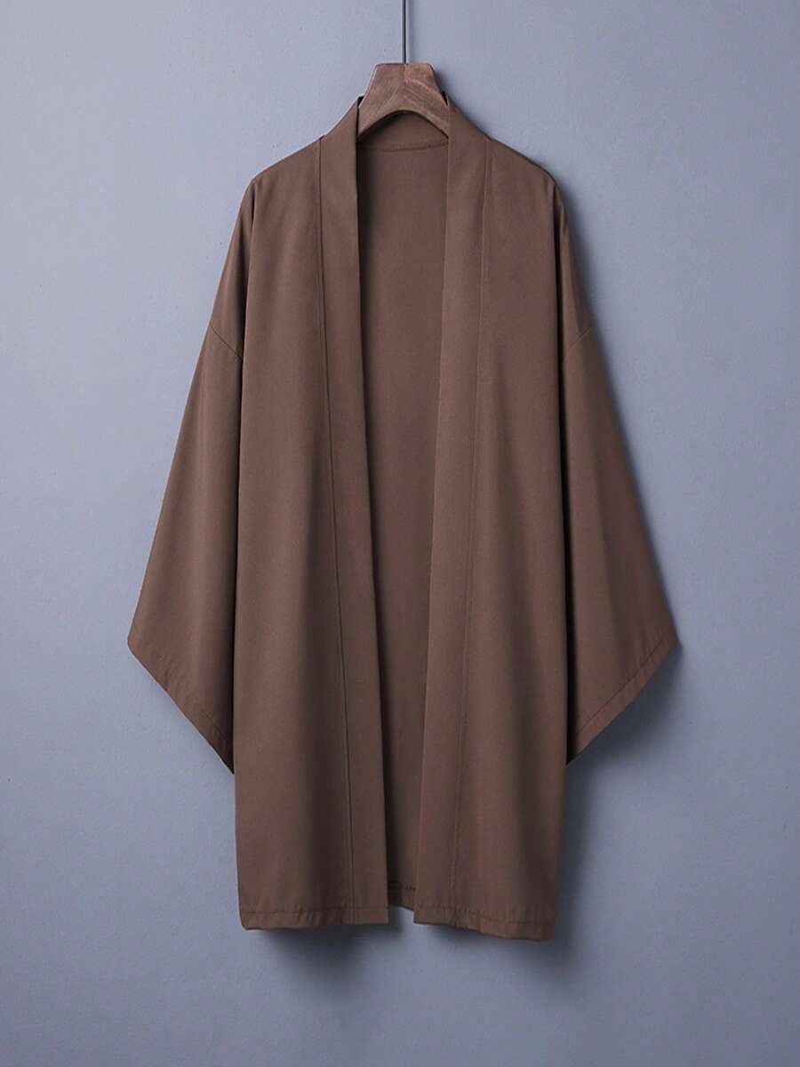 Japanese Style Solid Color Versatile Mid-Long Chiffon Kimono Cardigan, Chinese Traditional Hanfu Cosplay Sunscreen Jacket,